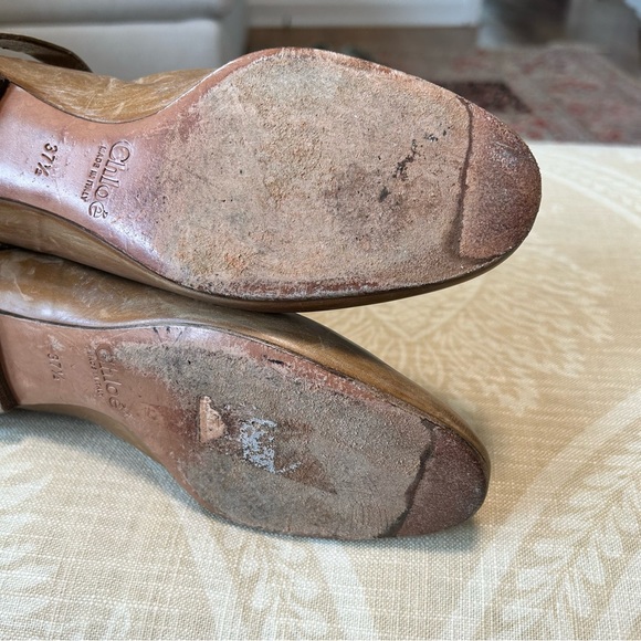 Chloe tan leather Riding boots cross buckle - Picture 6 of 9